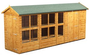 Power 16x4 Apex Combined Potting Shed with 6ft Storage Section
